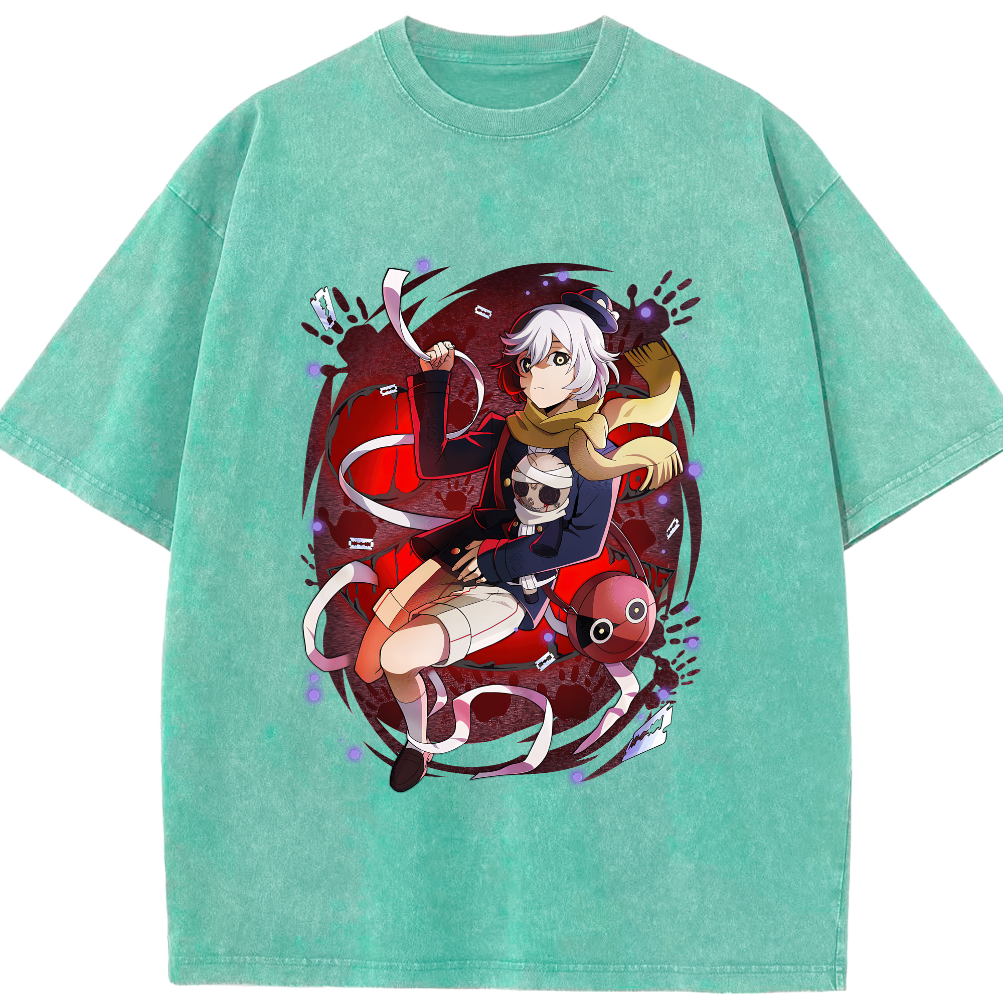（画像用） 文豪ストレイドッグス Bungo Stray Dogs 綿100% ヴィンテージ風 半袖Tシャツ（フロントプリント）